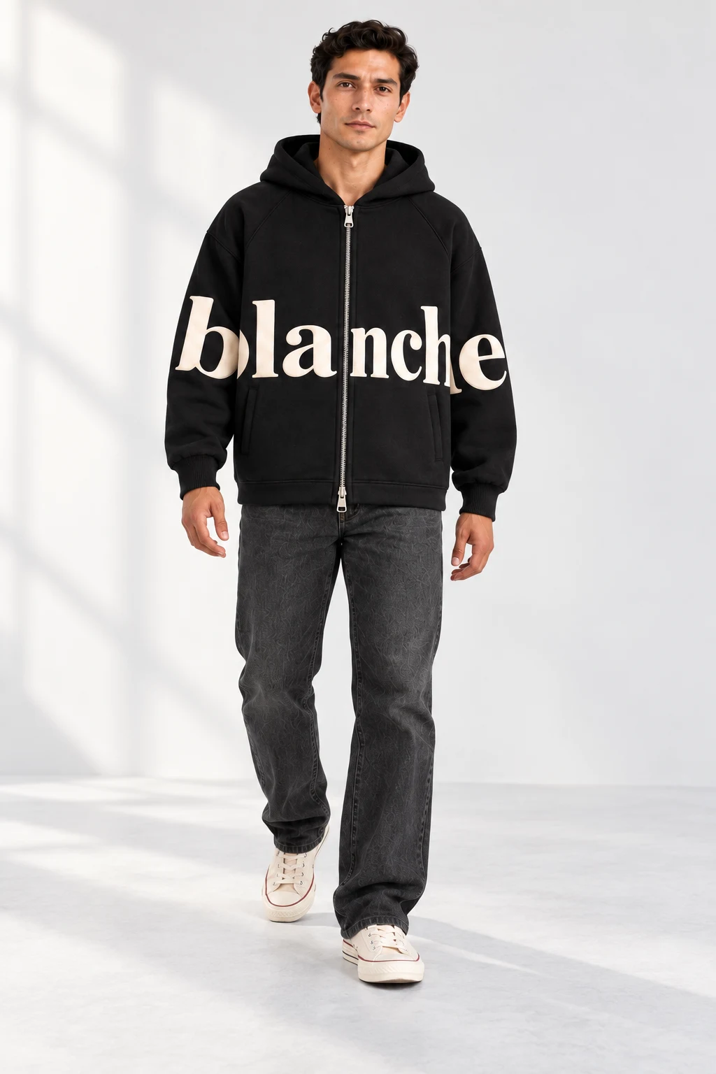Split Zip hoodie in movement